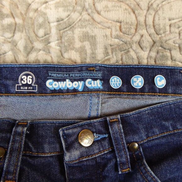 Wrangler Jeans Men's 30 x30 Midnight Rinse Premium Performance Cowboy Cut Slim - Picture 7 of 13